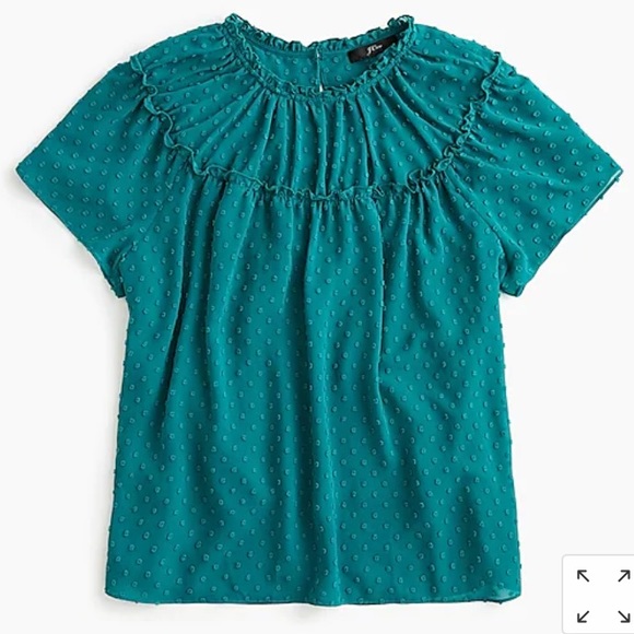 NWOT J.Crew Gathered Bib Top in Drapey Swiss Dot - Picture 7 of 7